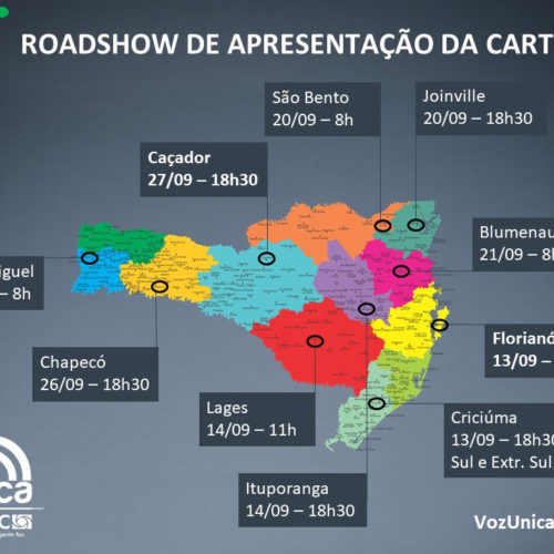 Facisc fará Roadshow para entrega de cartilha Voz Única a candidatos no estado
