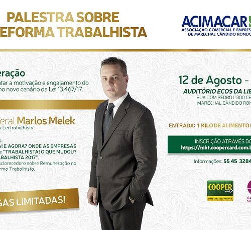 PR: Juiz Federal autor da reforma trabalhista ministra palestra em Marechal Rondon