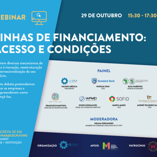CE-CPLP realiza webinar para falar de linhas de financiamento