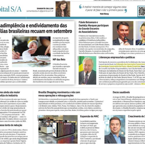 Correio Braziliense destaca encontro promovido pela CACB com o candidato Flávio Bolsonaro
